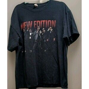 New Edition 2016 Tour Shirt XL Black Red Graphic Double Sided Hip Hop R&B Music